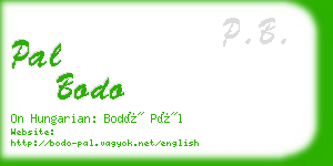 pal bodo business card